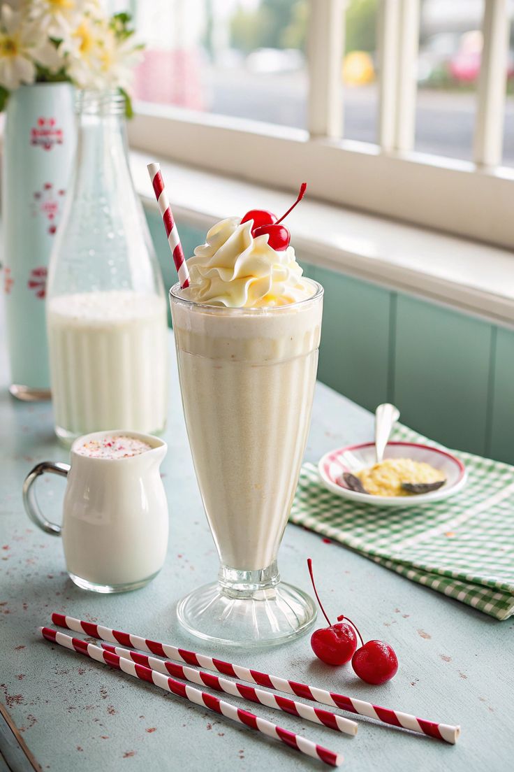 this thick and creamy vanilla milkshake recipe is…